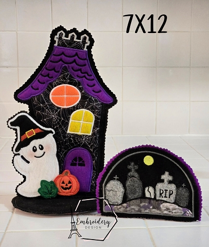 Haunted House Paper Towel Design - 7x12